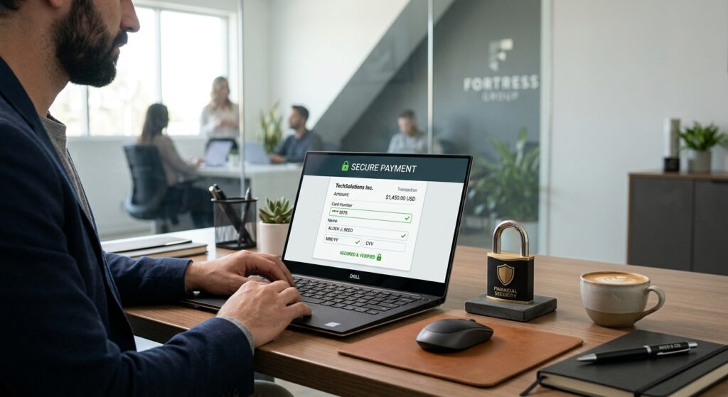 A professional, high-quality editorial photograph of a contemporary workspace featuring a sleek lapt